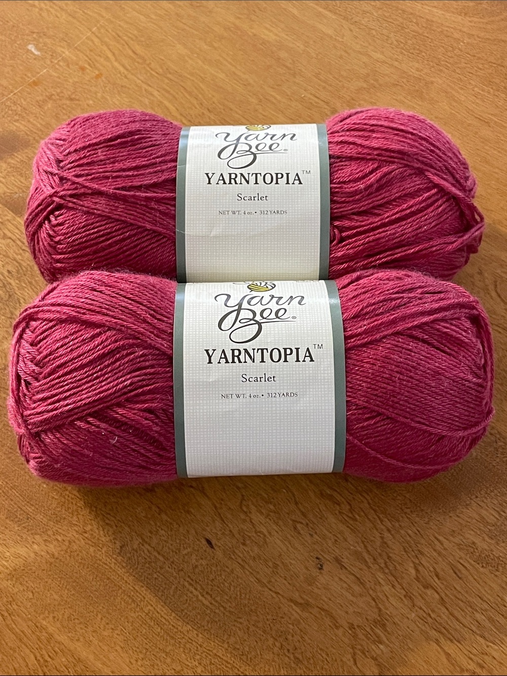 Yarn Bee Yarntopia Scarlet Acrylic Blend Yarn - Scarlet Pink